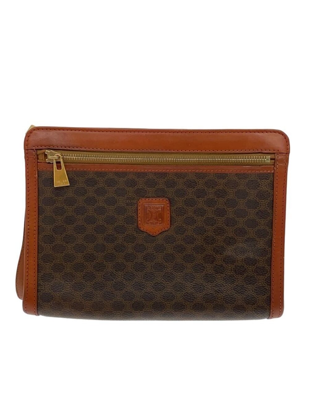 Celine Magadam clutch bag leather Brown all over